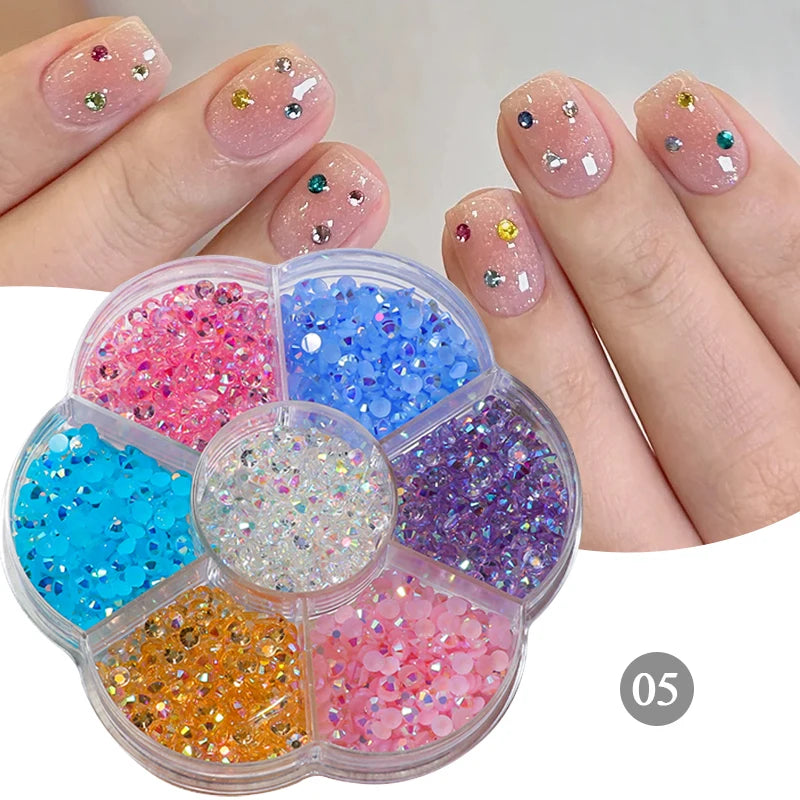 7-Grid Mixed Pearl Nail Art Decorations