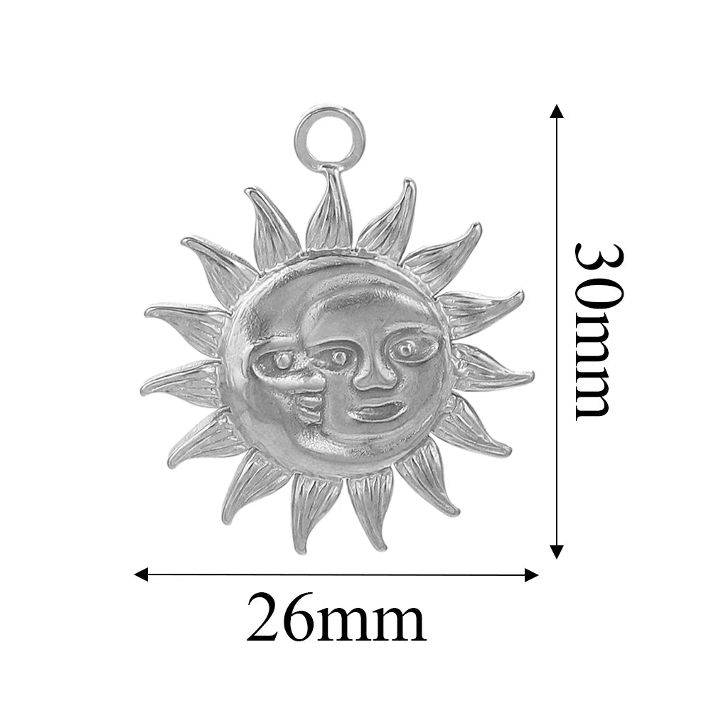 5PCS Gold Stainless Steel Charms – DIY Jewelry Pendants & Accessories