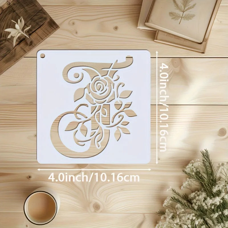 Floral Alphabet & Number Stencil Set – Reusable PET