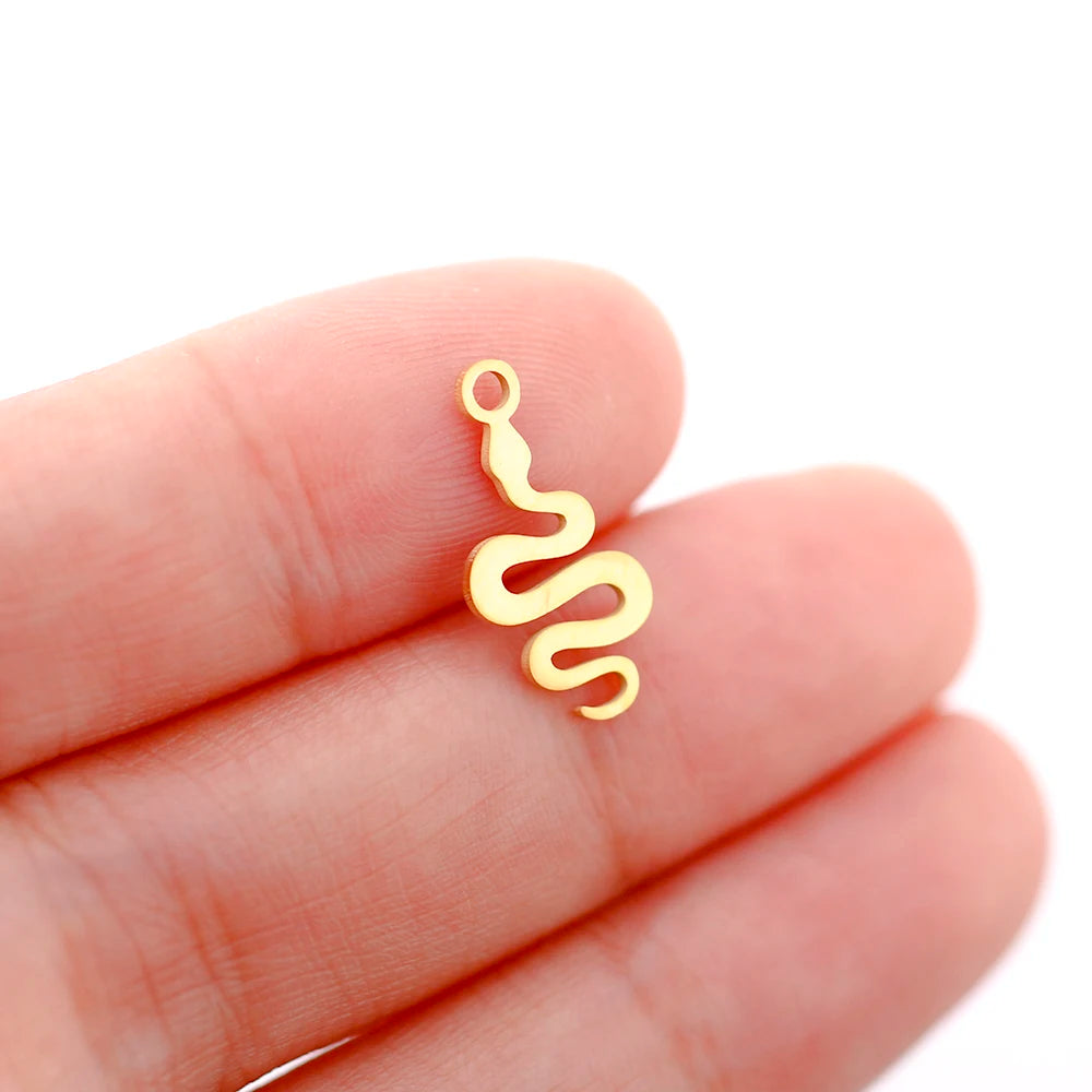 Mixed Animal Charms Set – Stainless Steel Bee, Butterfly, Owl & Heart Pendants (5PCS)