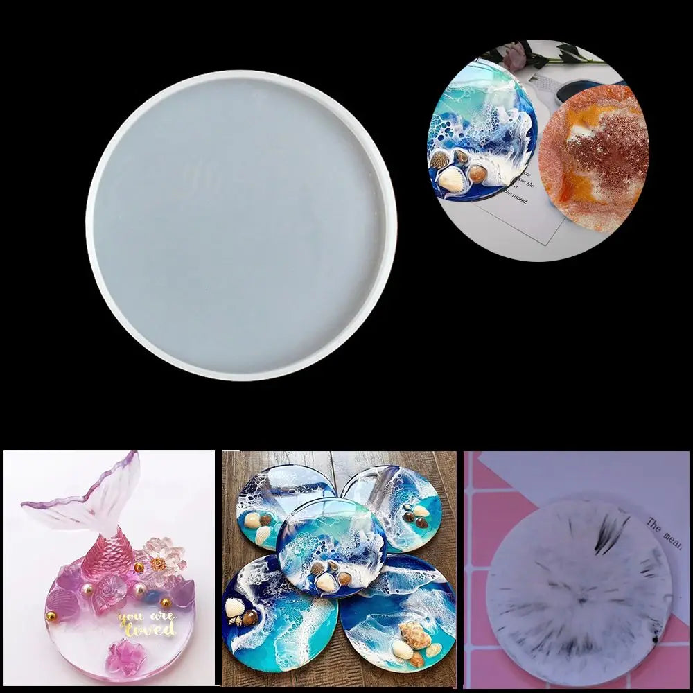 Transparent Round Resin Coaster & Pendant Silicone Mold – DIY Epoxy & Agate Casting
