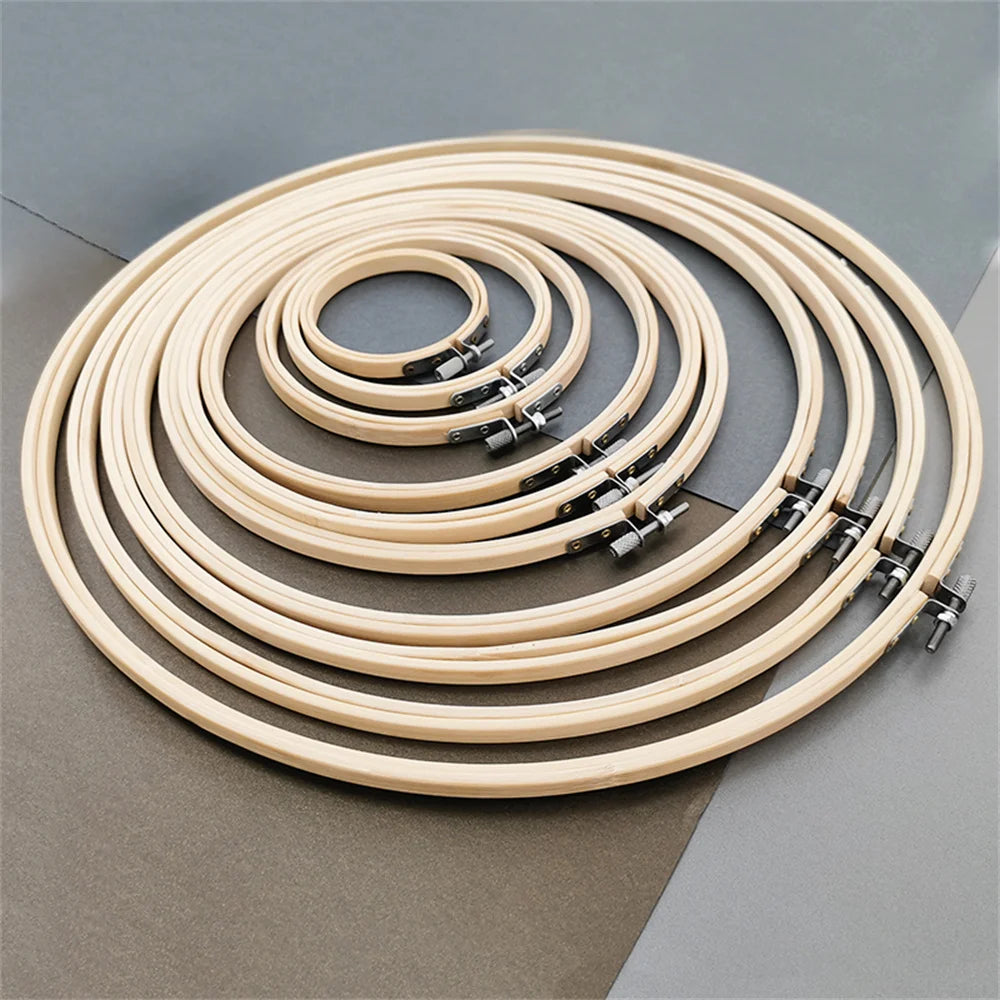 10pcs Bamboo Embroidery Hoops Frame Set