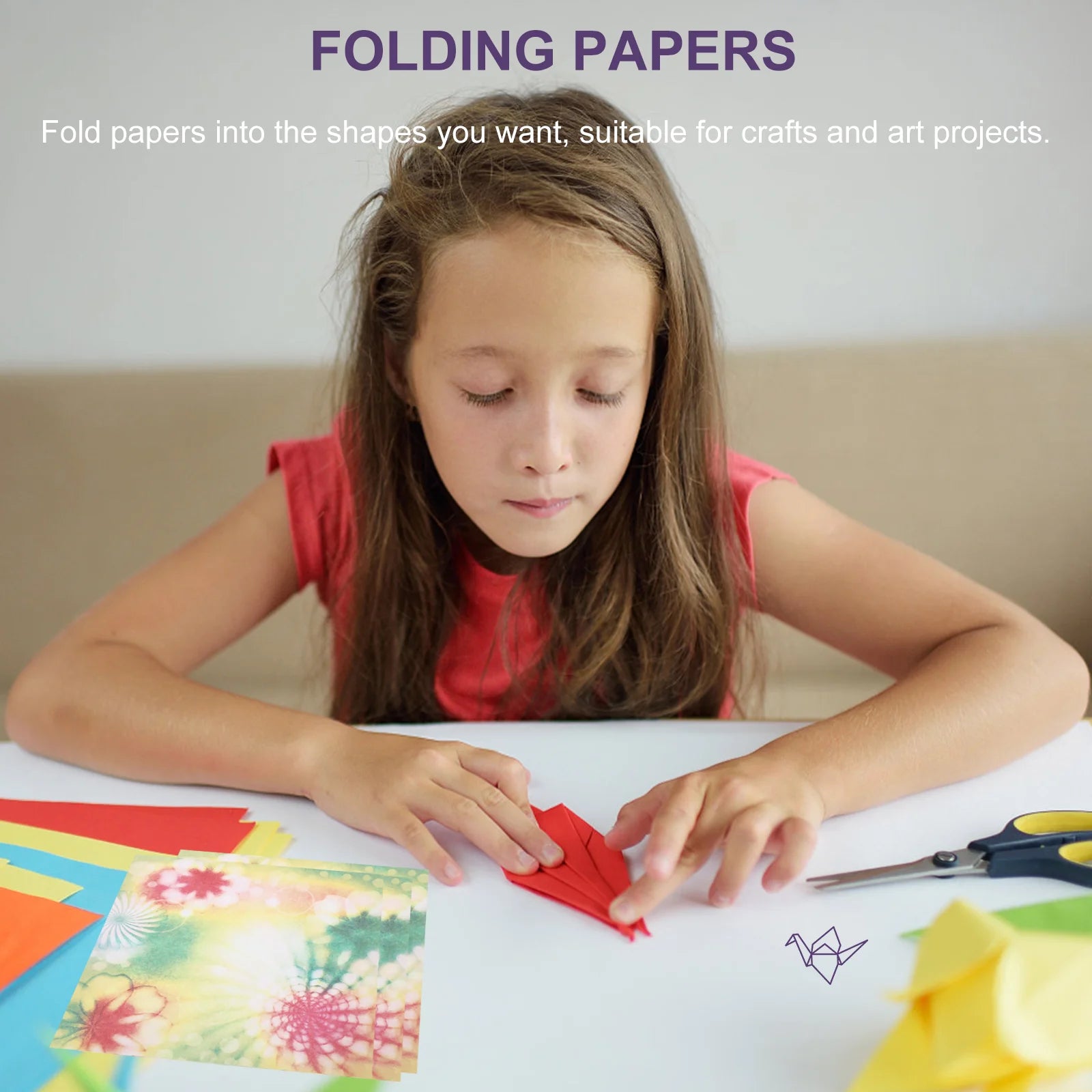 100 Sheets Square Shape Paper Foldings Double Sided Sheet Creative Origami for DIY Crafts Projects Flower+Floral