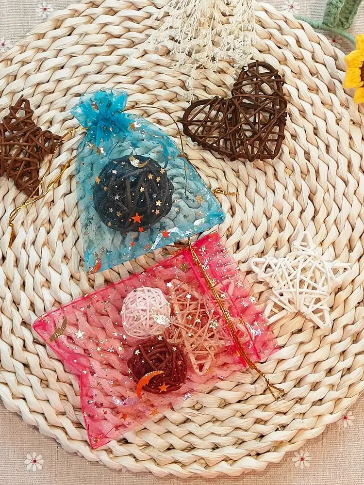 Multicolor Moon Star Organza Pouches – Jewelry & Candy Bags
