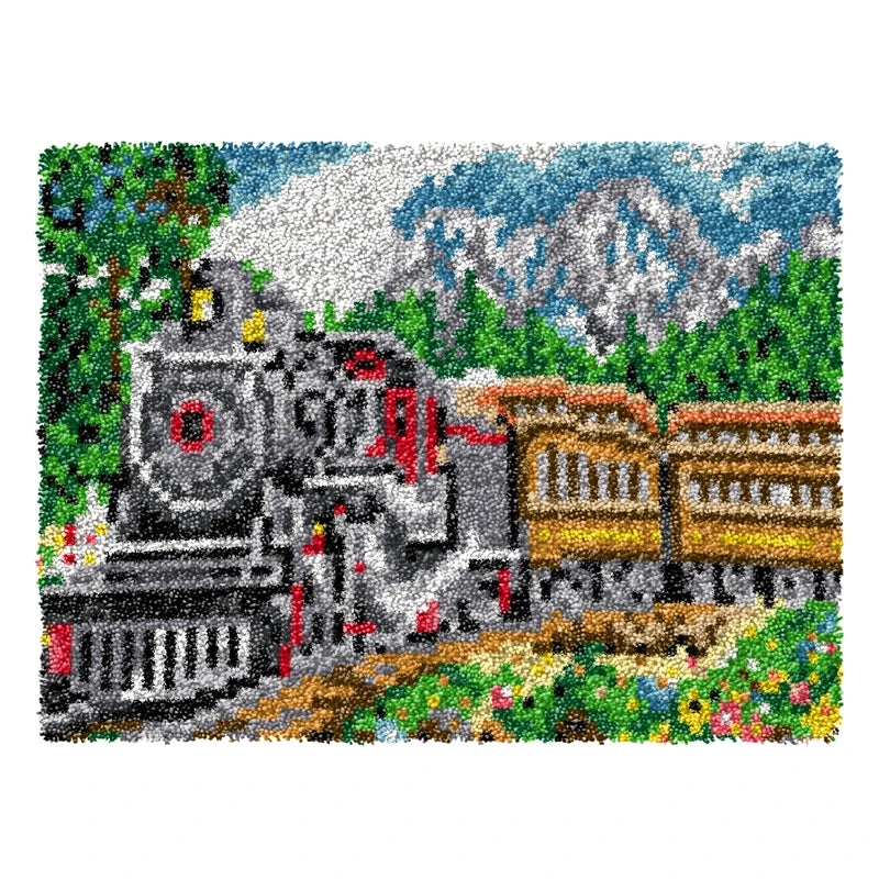 Flower Latch Hook Kit – DIY Embroidery Rug & Pillow Craft Set