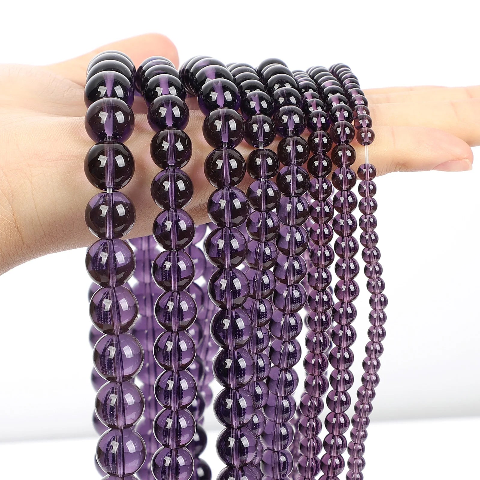 Purple Natural Stone Beads – Amethyst, Agate & Tourmaline for DIY Jewelry