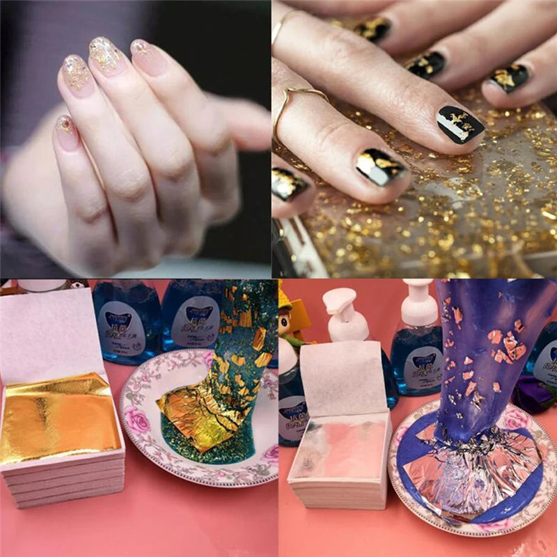 Aomily 100 Sheets 9x9cm Gold Leaf – Gilding for Crafts & Furniture