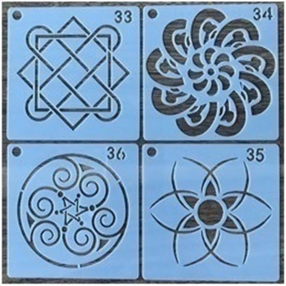 STONEGO 36 Mandala Templates Creative Wall Painting Cabinet Painting Mandala Template Diy Skeleton Template