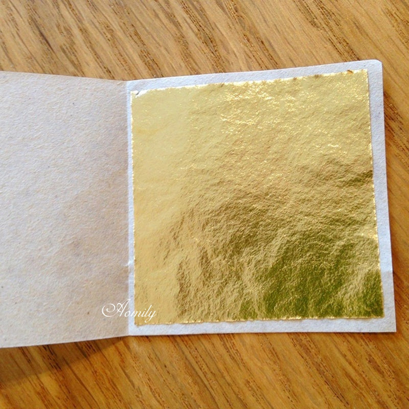 Aomily 100 Sheets 9x9cm Gold Leaf – Gilding for Crafts & Furniture
