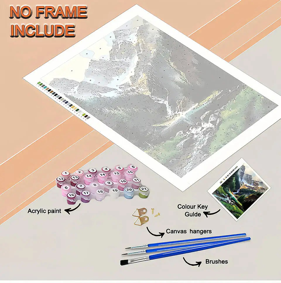 DIY Digital Oil Painting Kettle Flower – Paint by Numbers Canvas Kit