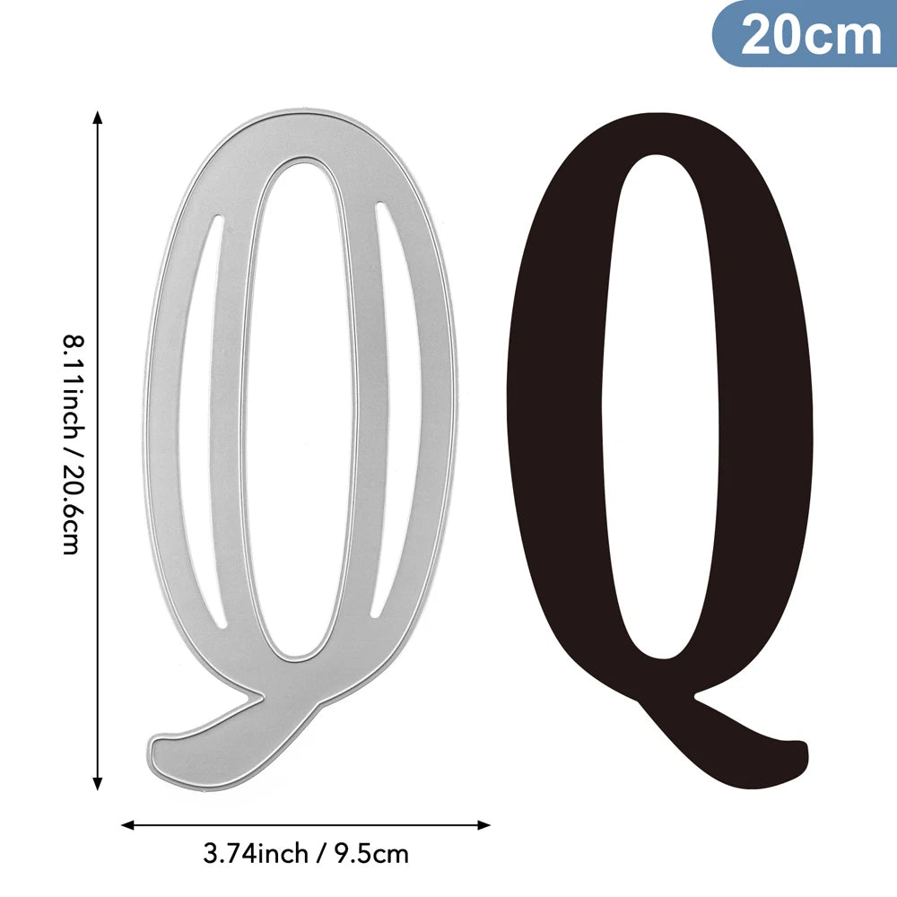 20cm A–Z Metal Letter Cutting Dies – 26 Capital Alphabets for DIY Crafts