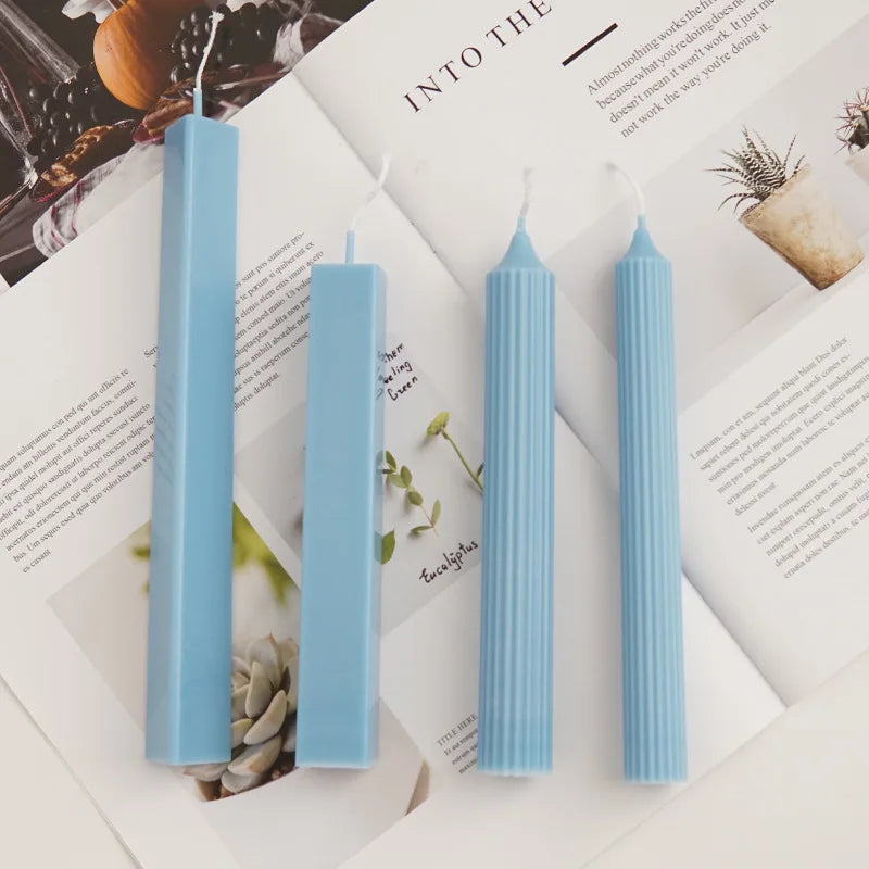 Striped Pillar Candle Mold – Triangle & Rectangle DIY Kit