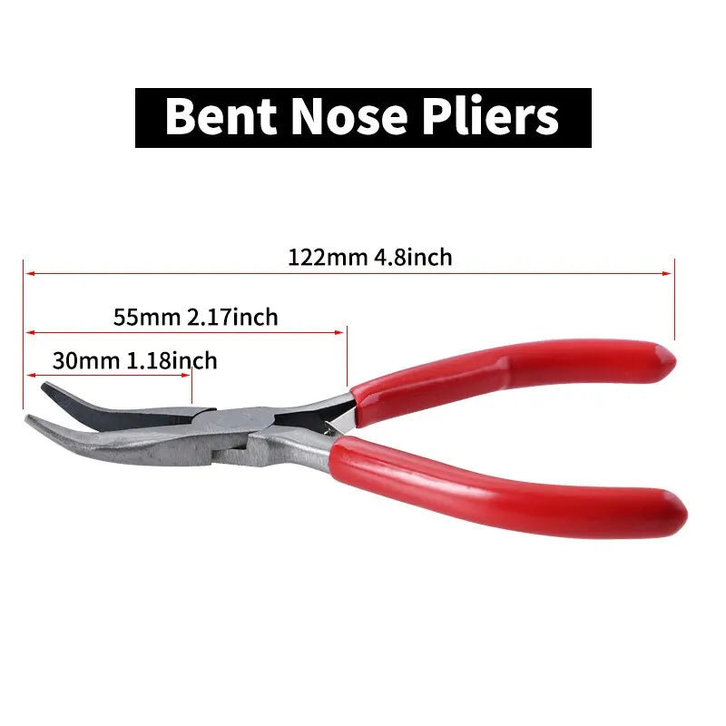 3PCS Jewelry Pliers Set – 6-in-1 DIY Craft Tools with Nylon & Bent Nose Pliers