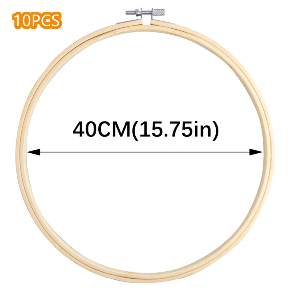 10pcs Bamboo Embroidery Hoops Frame Set