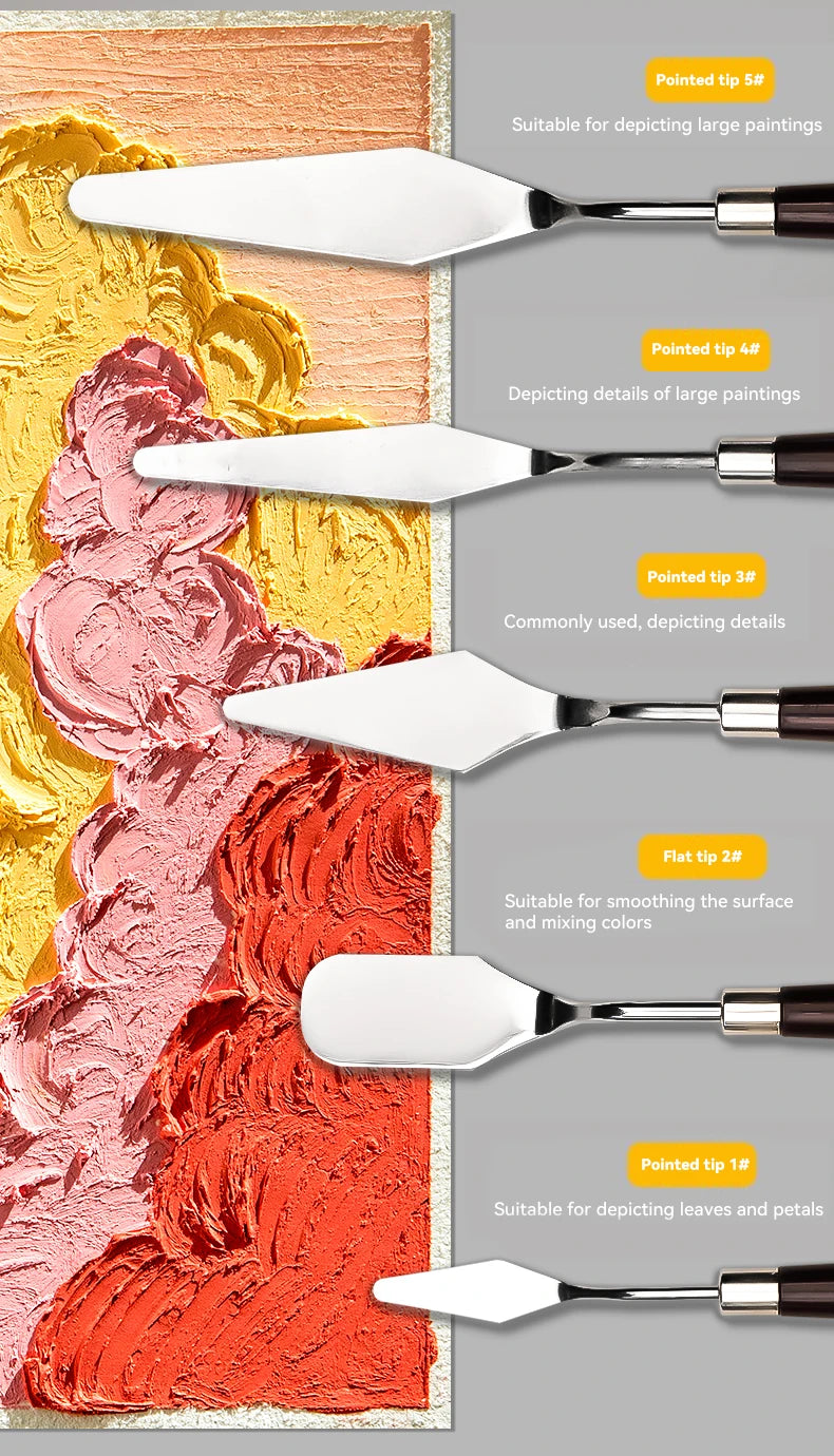 Borrence Stainless Steel Painting Knives – Artist Spatula Set