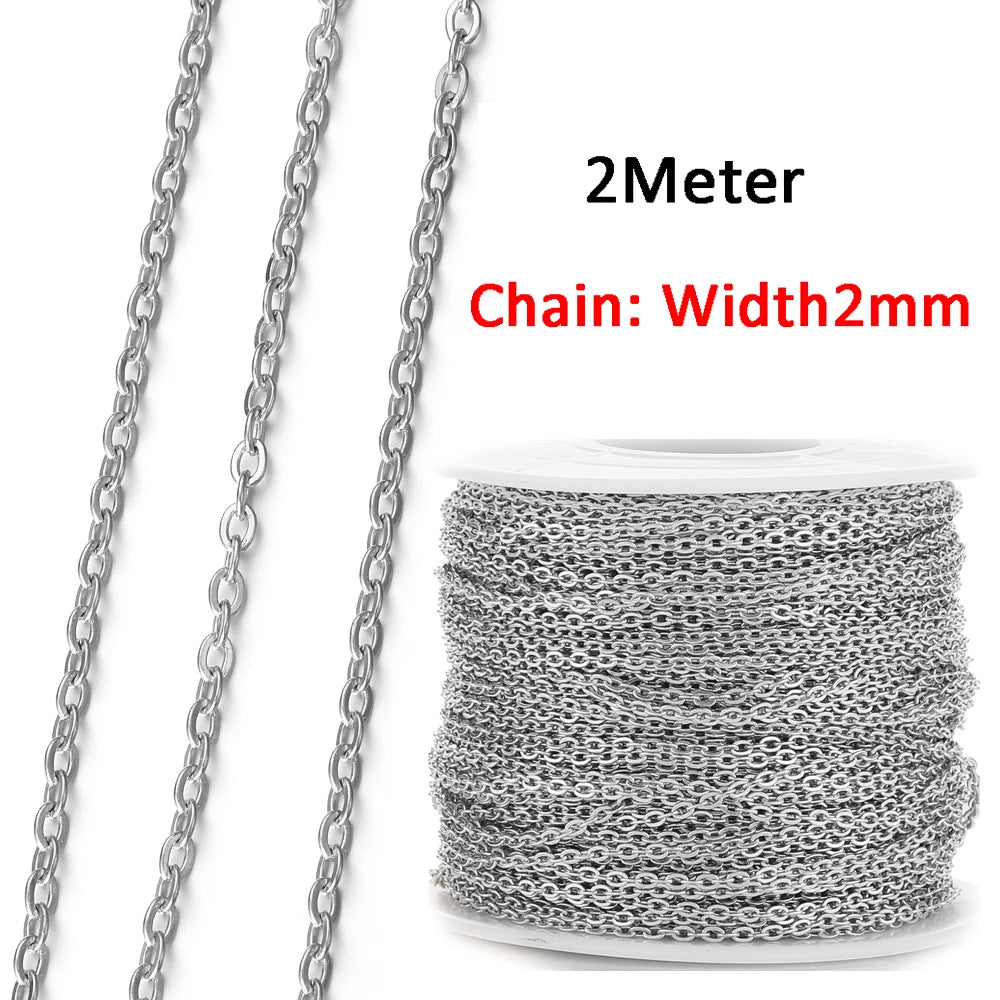 No Fade Stainless Steel Chain – 2M Gold Chain for DIY Jewelry Making