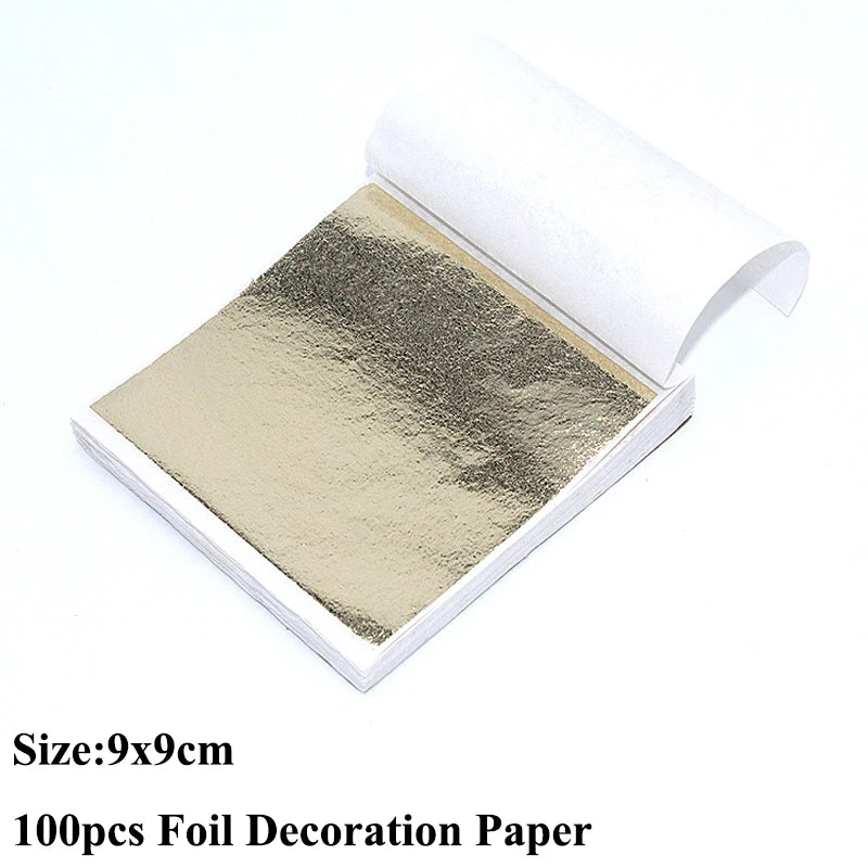 100PCS Gold Silver Copper Foil Leaf Flakes – DIY Resin, Candle & Art Decor