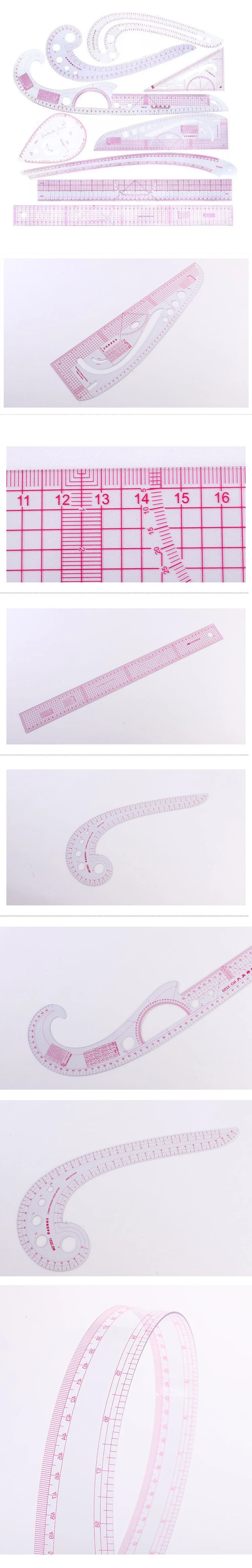 9 Pieces Metric Clothes Curve Sewing Ruler  Set Drawing Stencil Handmade Grading Curve Rule DIY Pattern Making  Accessories