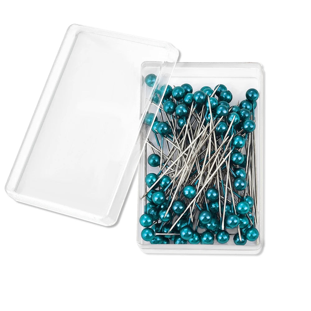 100Pcs/Box 38cm Colorful Round Pearl Head Needles