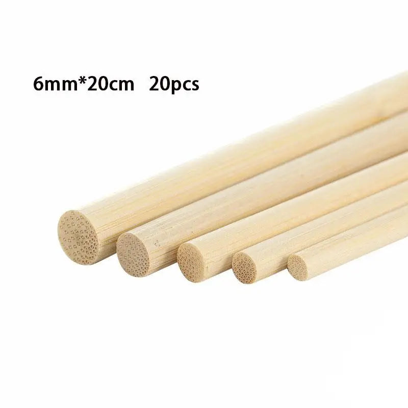 4–8mm Round Bamboo Wooden Sticks – DIY Craft & Woodworking (20/30cm)