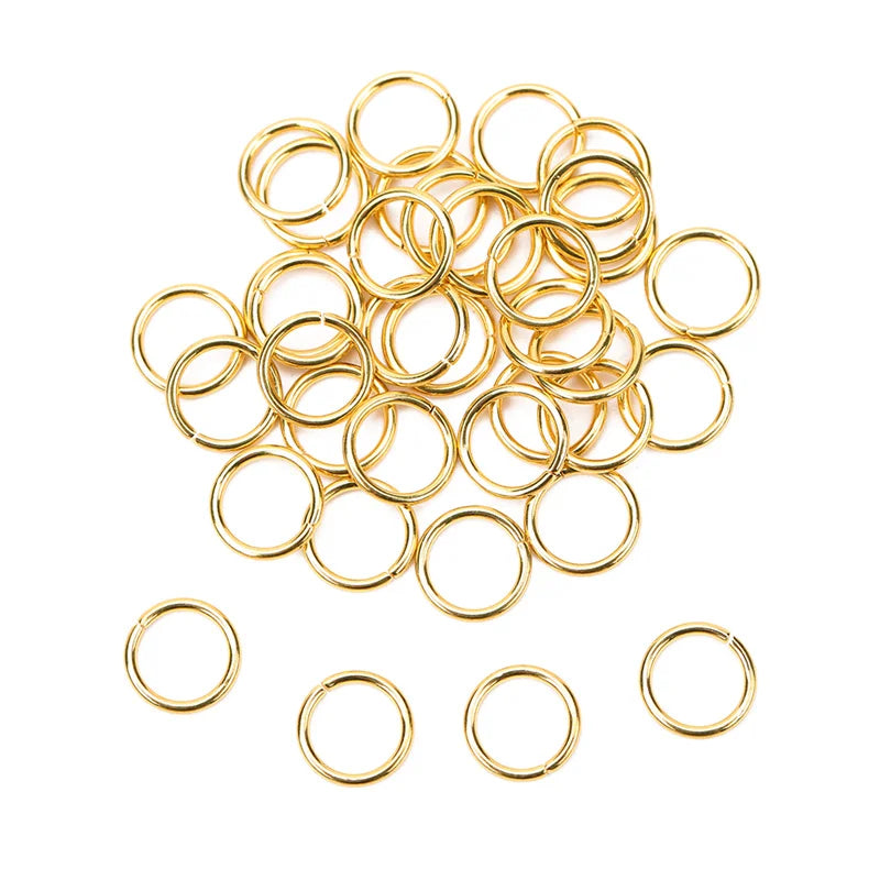 100pcs PVD Stainless Steel Open Jump Rings – 3-10mm Split Rings for Jewelry Making