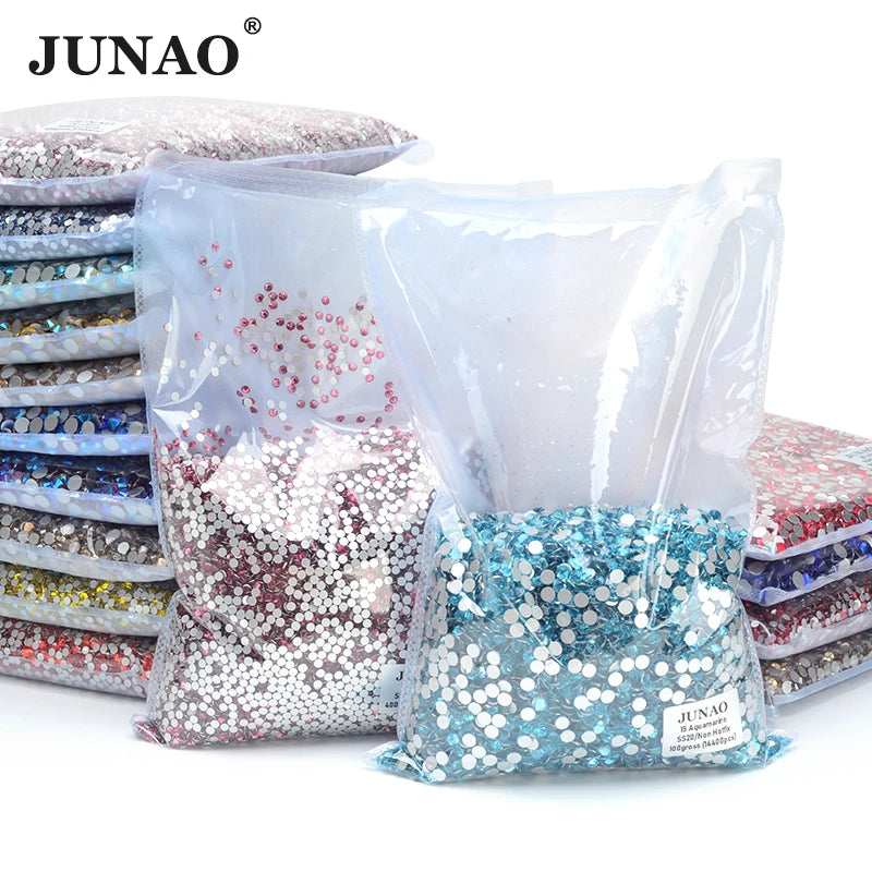 Clear AB Glass Rhinestones Set – 14,400PCS Flatback Crystals (SS6/SS12/SS20)