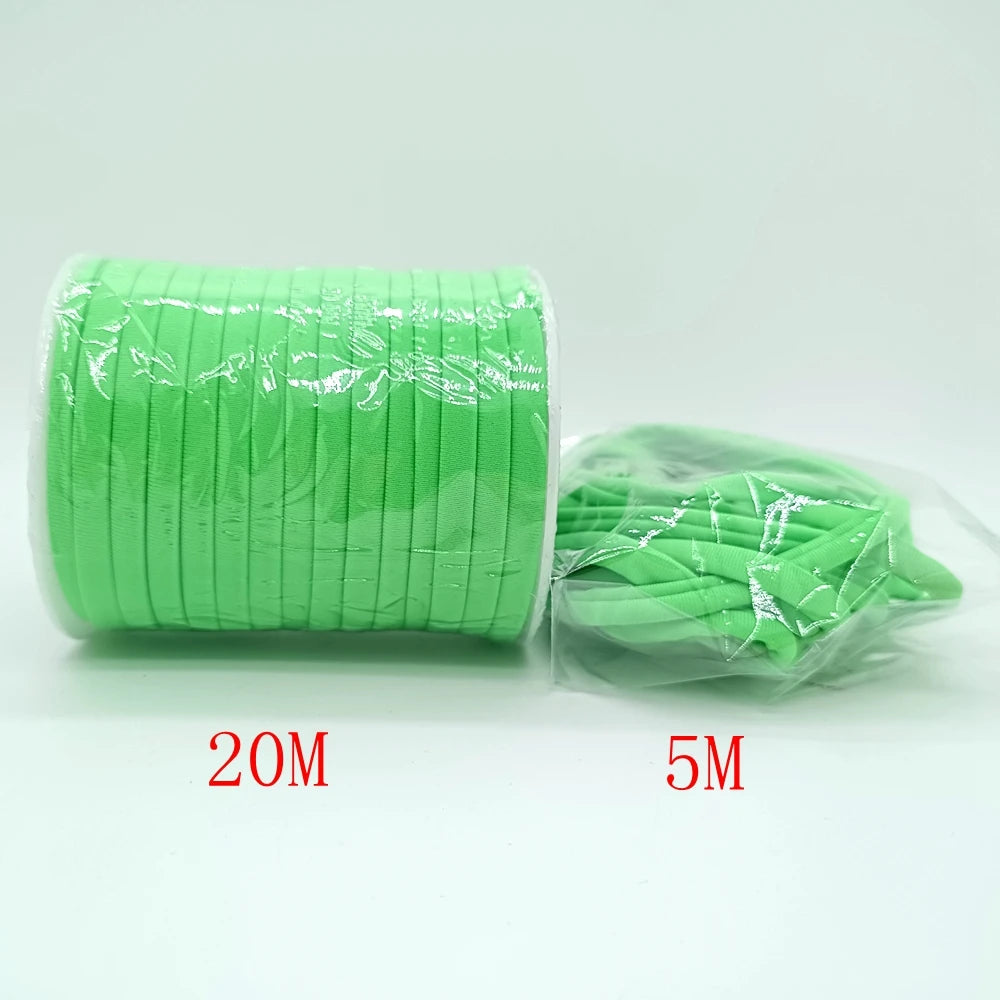 5mm Elastane Cord – Plain Color Hollow Stitched Elastic Band (46 Colors)