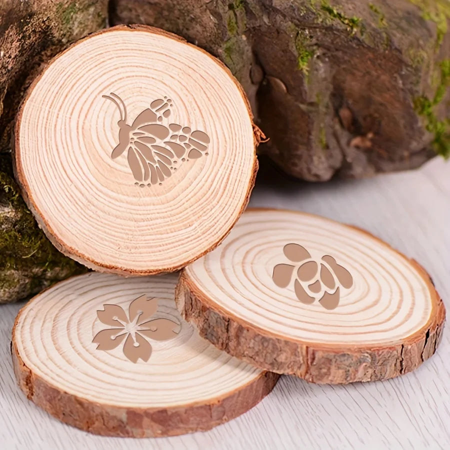 Butterfly Flower Leaf Stencil Set – 6pcs