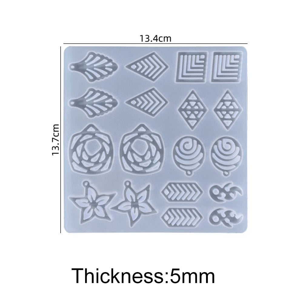 DIY Earring & Charm Mold – Heart, Leaf, Moon Shapes