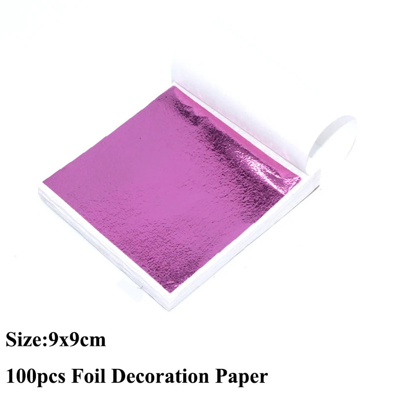 100PCS Gold Silver Copper Foil Leaf Flakes – DIY Resin, Candle & Art Decor