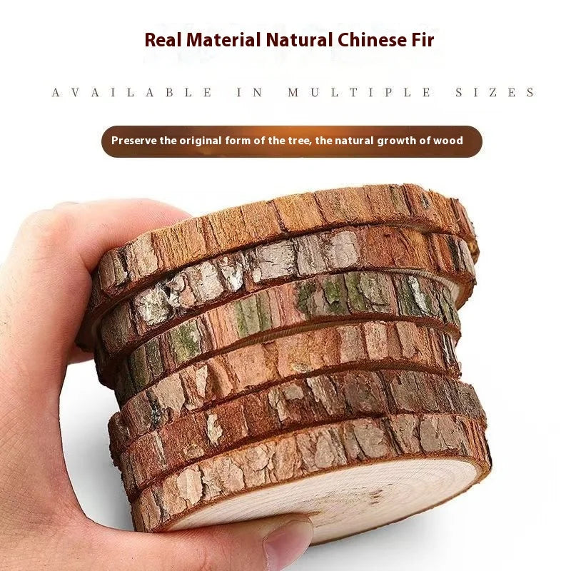 DIY Pine Wood Log Chips – Natural Round Wood Slices for Crafts