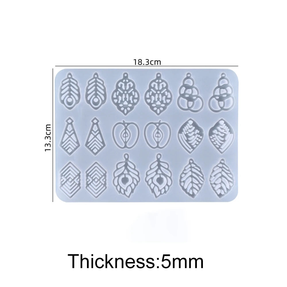 DIY Earring & Charm Mold – Heart, Leaf, Moon Shapes