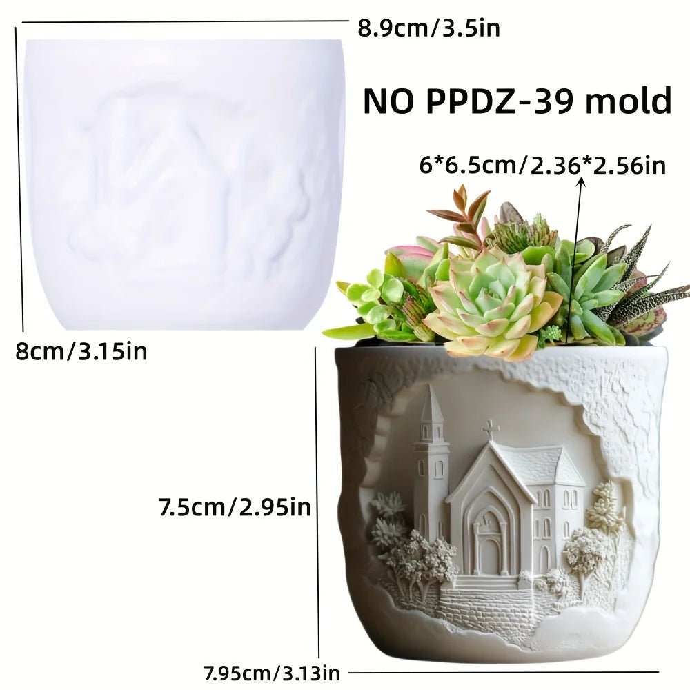 Mountain Landscape Silicone Mold – DIY Resin Planter, Trinket Box & Candle Cup