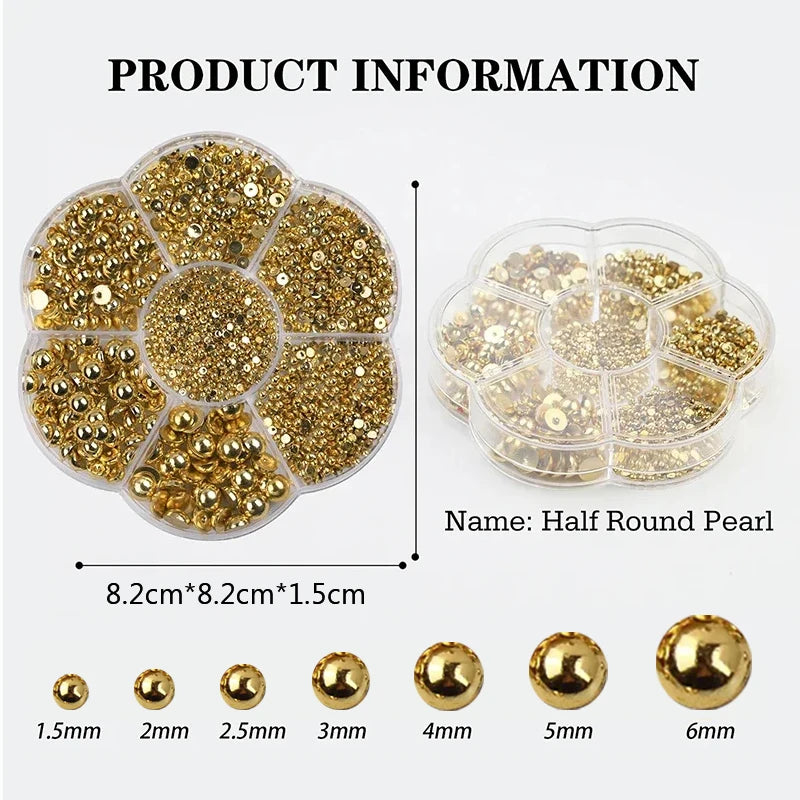 7-Grid Mixed Pearl Nail Art Decorations