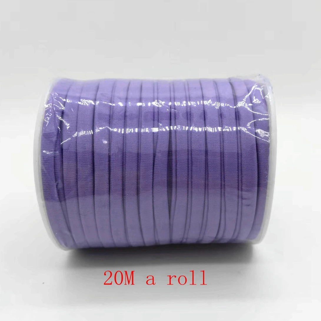 5mm Elastane Cord – Plain Color Hollow Stitched Elastic Band (46 Colors)