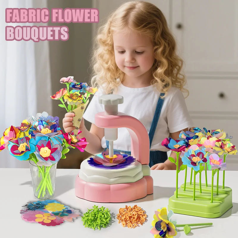 Fabric Flower DIY Craft Kit – Handmade Bouquets for Kids’ Toys & Gifts