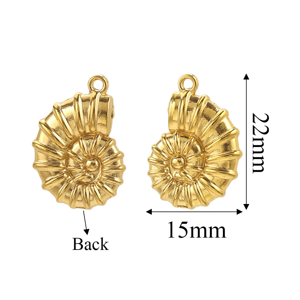 5PCS Gold Stainless Steel Charms – DIY Jewelry Pendants & Accessories