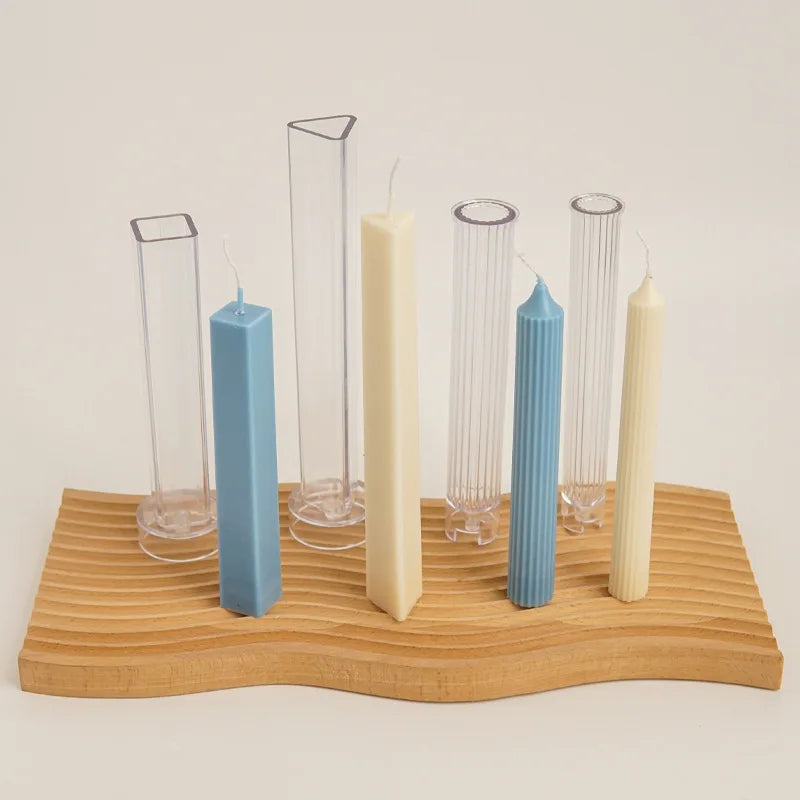 Striped Pillar Candle Mold – Triangle & Rectangle DIY Kit
