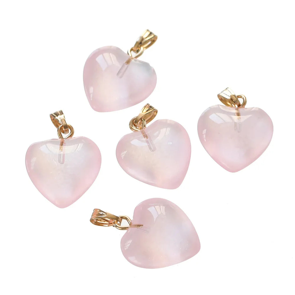 Lampwork Heart Glass Bead Charms (10pcs)