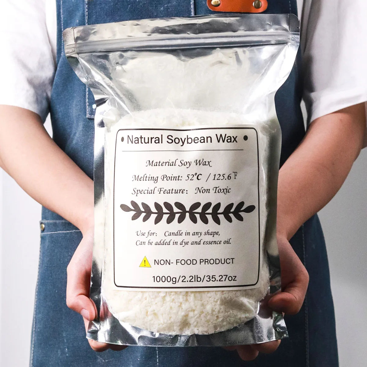🕯️ 1KG Natural Soy Wax Granules – 100% Pure, Additive-Free Candle Making Material for DIY Smokeless Scented Candles