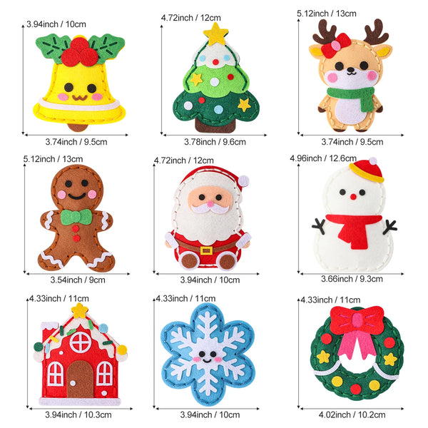 9-Piece DIY Christmas Sewing Kit – Beginner-Friendly Ornaments