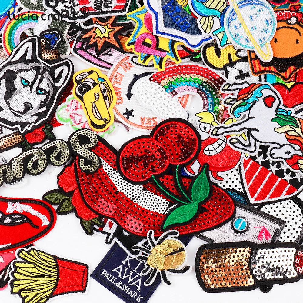 Random Mix Embroidered Iron-On Patches – DIY Clothing & Jeans Applique