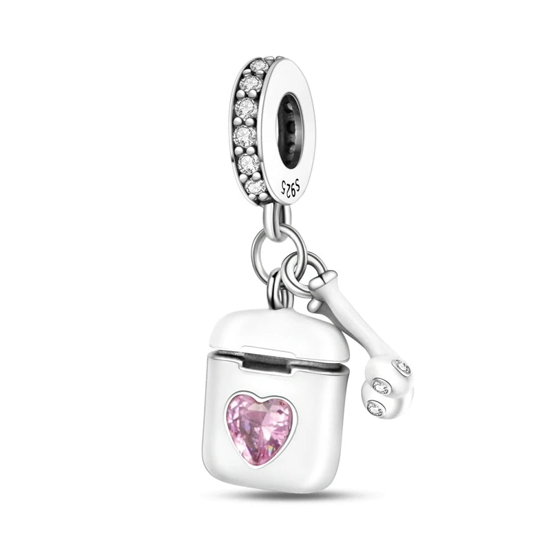 925 Sterling Silver Pink Ballet Girl Pendant – DIY Jewelry Charm for Bracelet & Necklace
