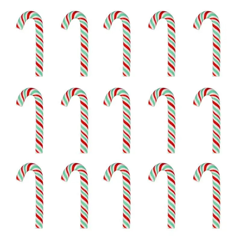 Kawaii Resin Candy Cane Cabochons – Christmas Flatback Craft Decorations (15/30/60/90PCS)