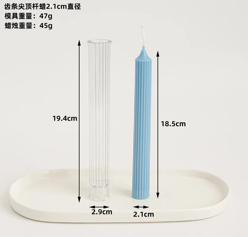 Striped Pillar Candle Mold – Triangle & Rectangle DIY Kit
