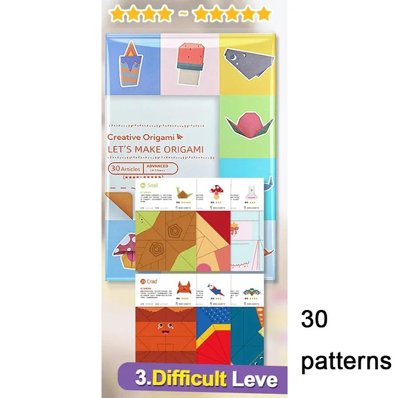 Origami Paper Folding Kit – 30/96 Sheets with Instruction Book for Kids & Beginners