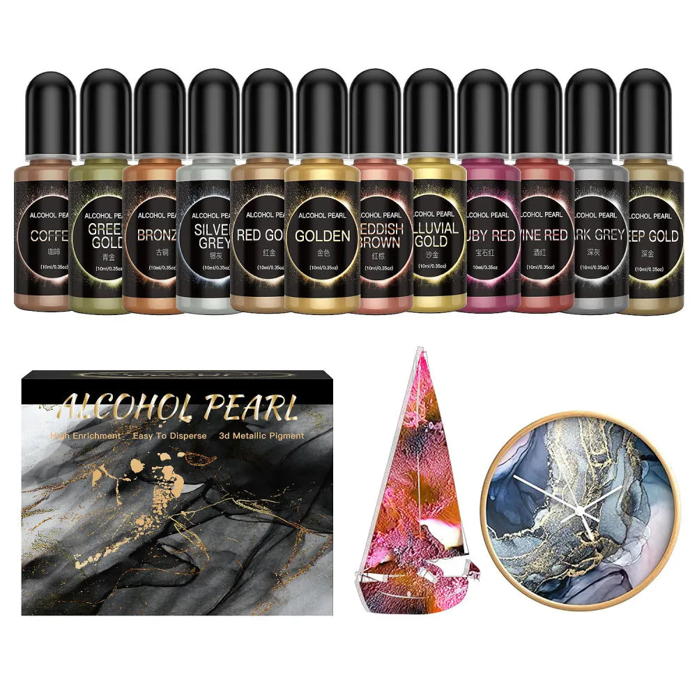 Alcohol Ink Resin Pigment Set – Epoxy Art Colorant Kit