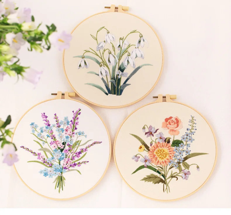 Embroidery Kit for Beginners – Fabric Cross Stitch Kit for Adults DIY