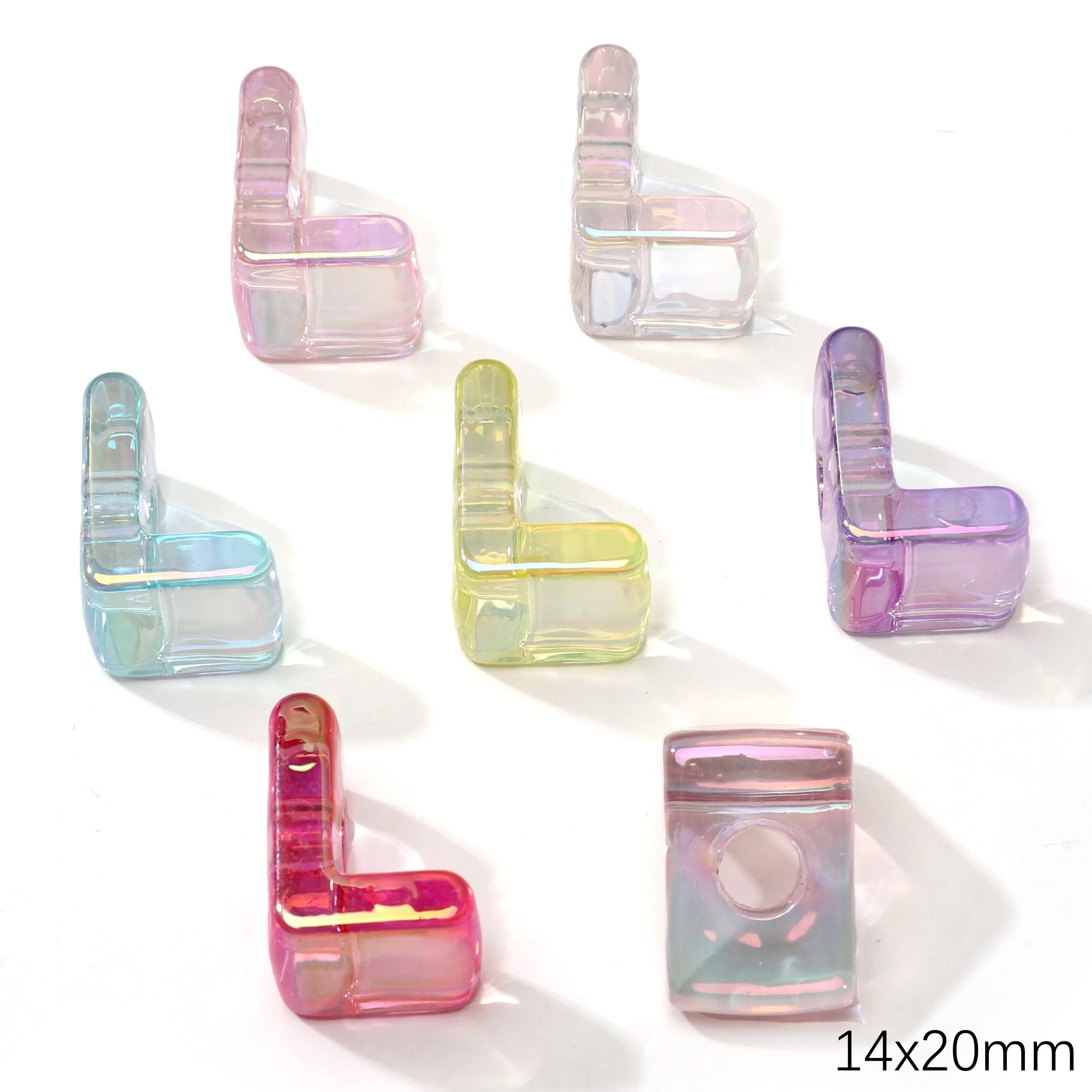 Mixed Color Acrylic Letter Beads – 5PCS Clear Spacer Beads for Jewelry & DIY Crafts