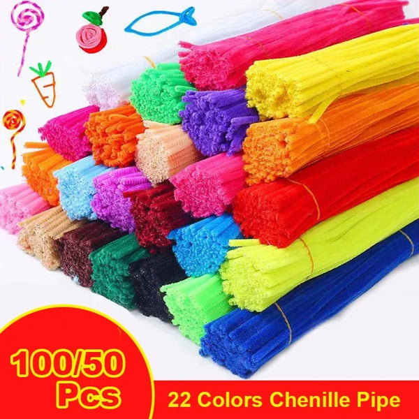 Chenille Stems Bulk Set – 22 Colors Pipe Cleaners (6mm x 12in)